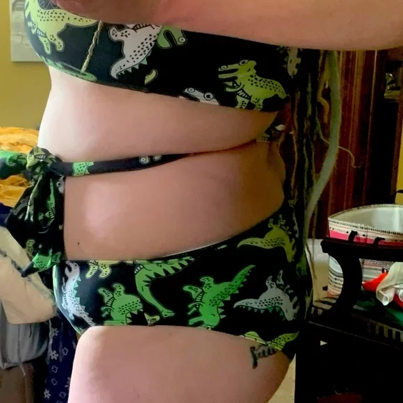 Dinosaur monokini with tie on side - Picture 2 of 5